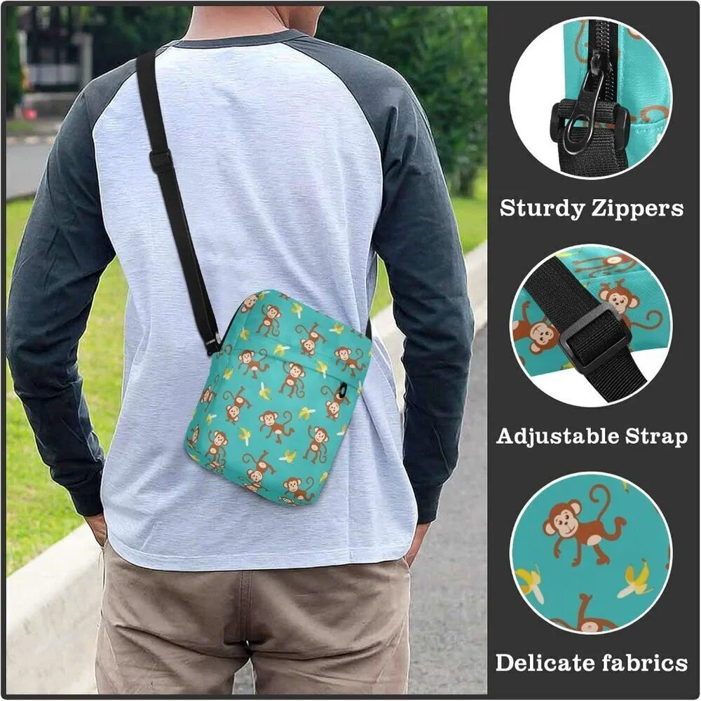 Small Polyester Crossbody Bag Women Men Compact Travel Daily Use